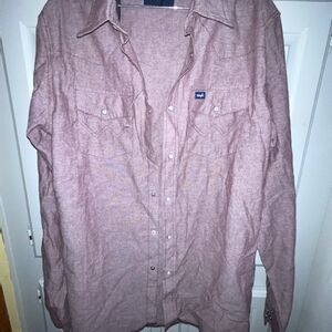 Wrangler Mauve Pink Long-Sleeve Snap Western Shirt